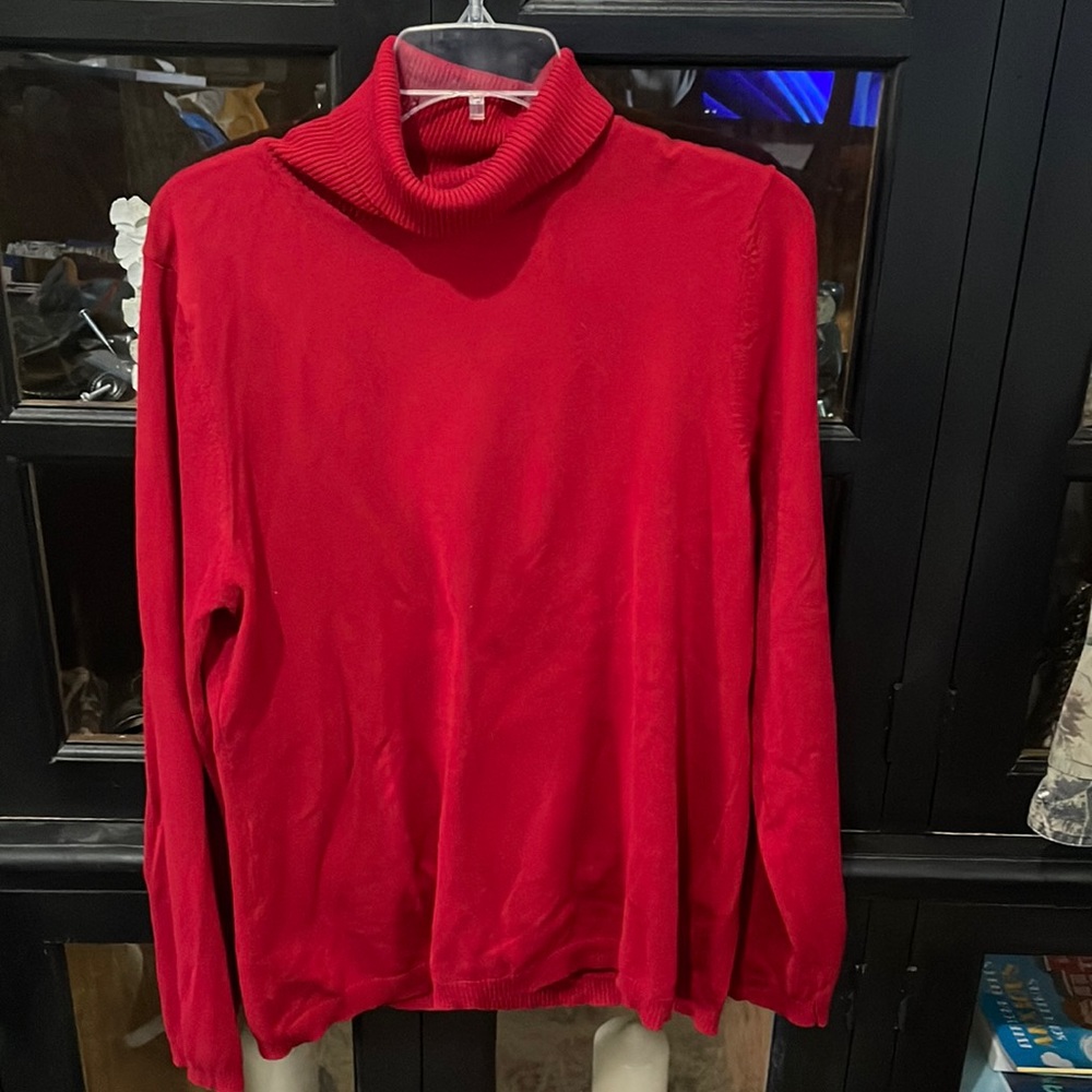 Womens Kim Rogers red turtleneck sweater - XL